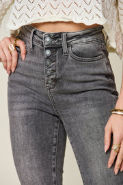 Trendsi Jeans Judy Blue Button Fly High Waist Cuffed Capris