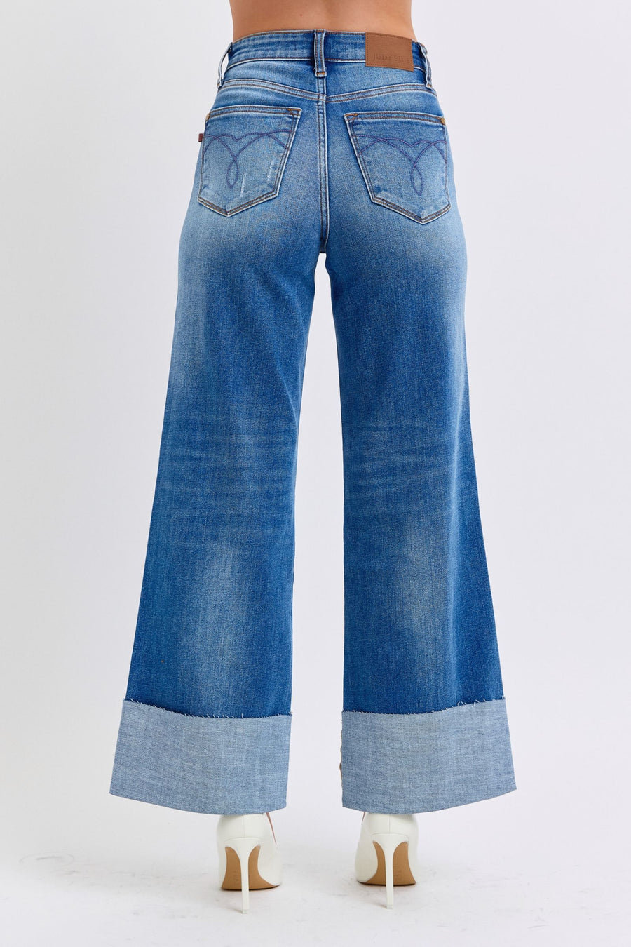 Trendsi Judy Blue Full Size Distressed High Waist Wide Leg Jeans