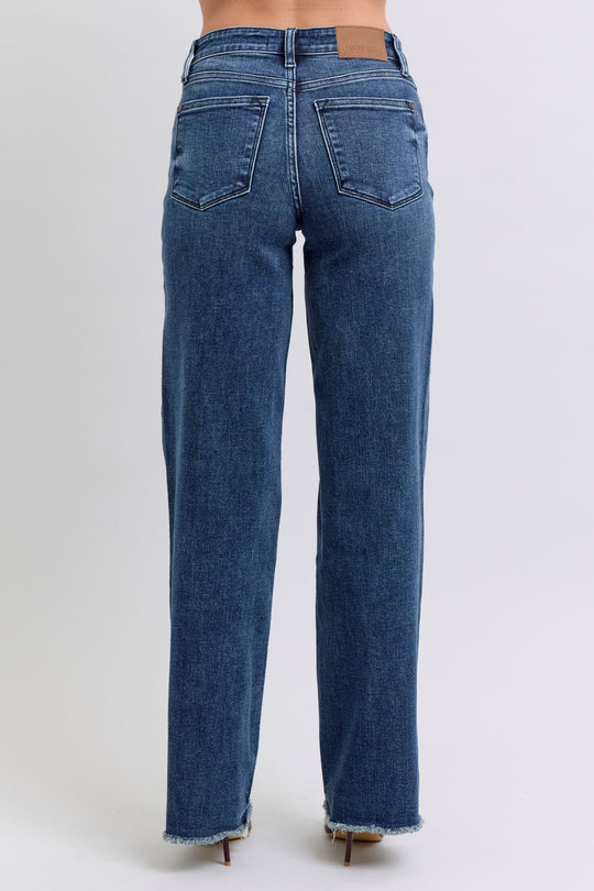 Trendsi Judy Blue Full Size Raw Hem Mid Rise Jeans