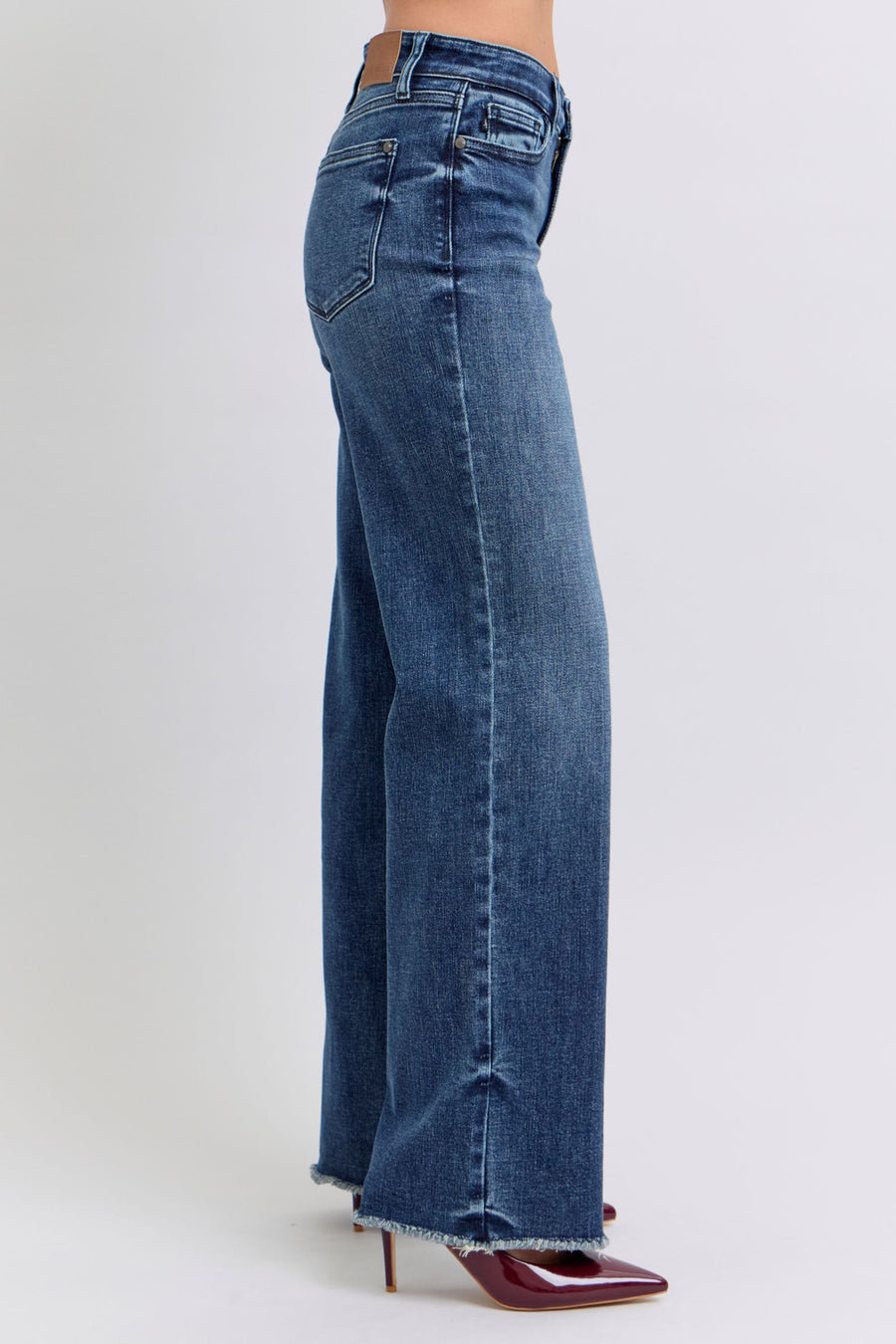 Trendsi Judy Blue Full Size Raw Hem Mid Rise Jeans