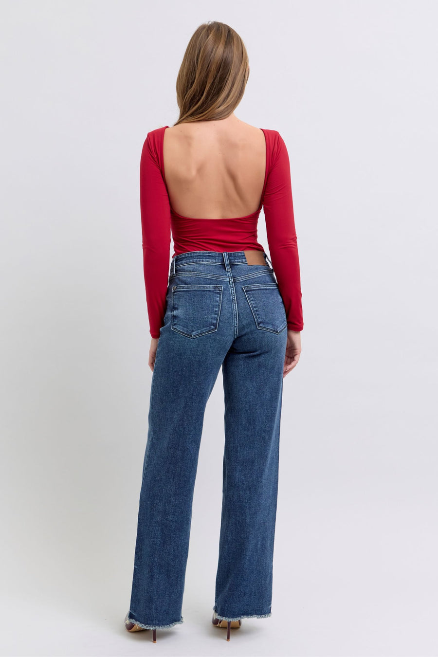 Trendsi Judy Blue Full Size Raw Hem Mid Rise Jeans