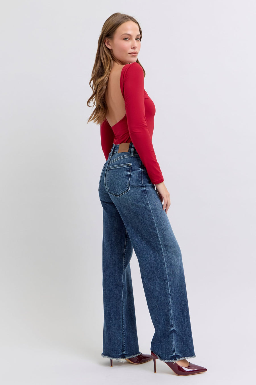 Trendsi Judy Blue Full Size Raw Hem Mid Rise Jeans