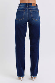 Trendsi Judy Blue Full Size Raw Hem Straight Leg Jeans