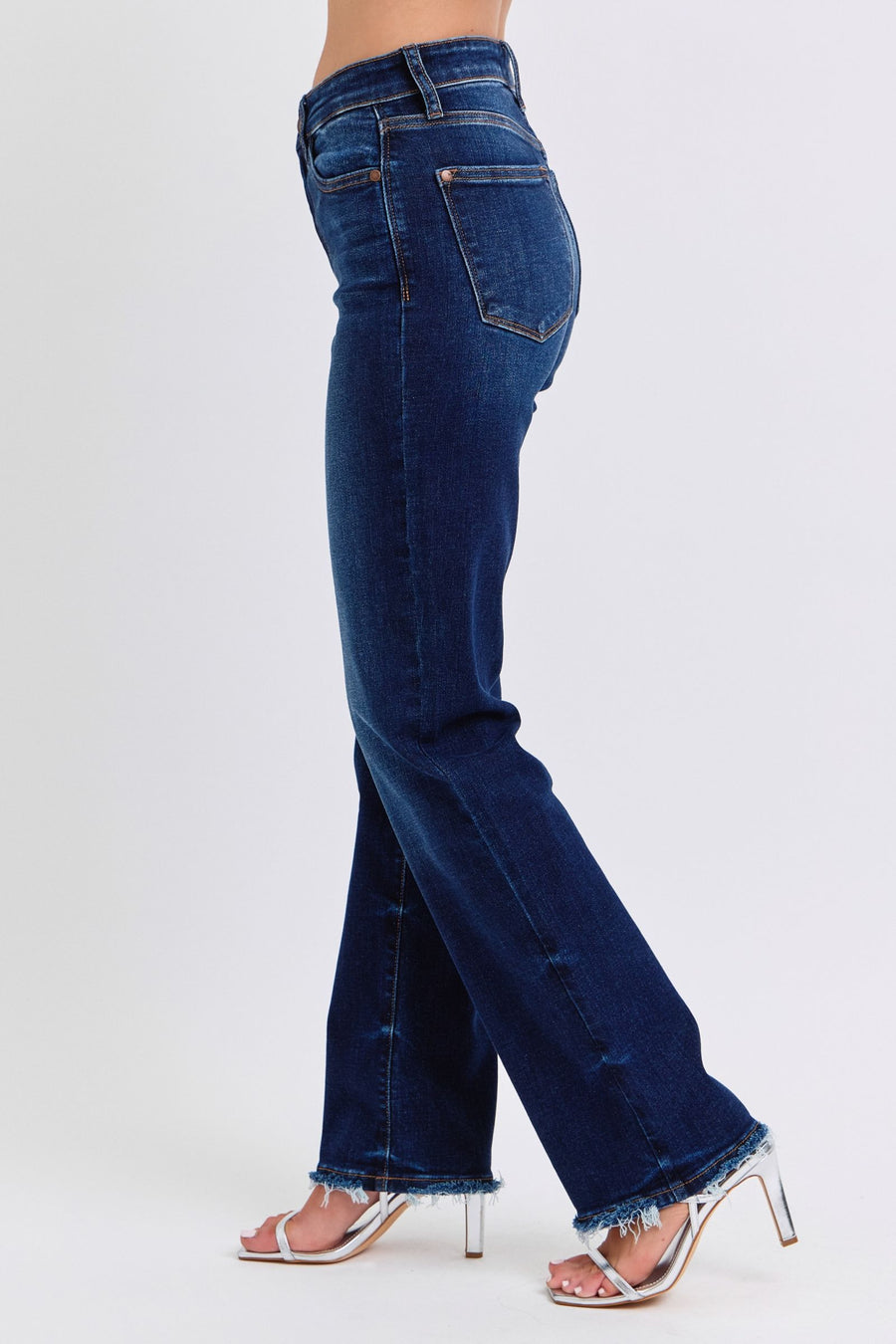 Trendsi Judy Blue Full Size Raw Hem Straight Leg Jeans