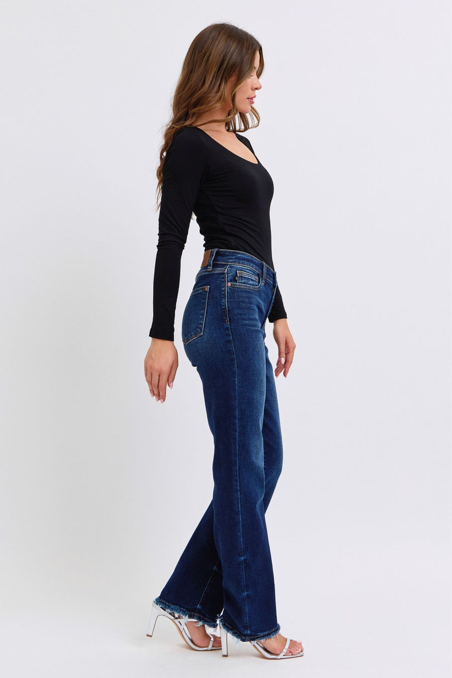 Trendsi Judy Blue Full Size Raw Hem Straight Leg Jeans