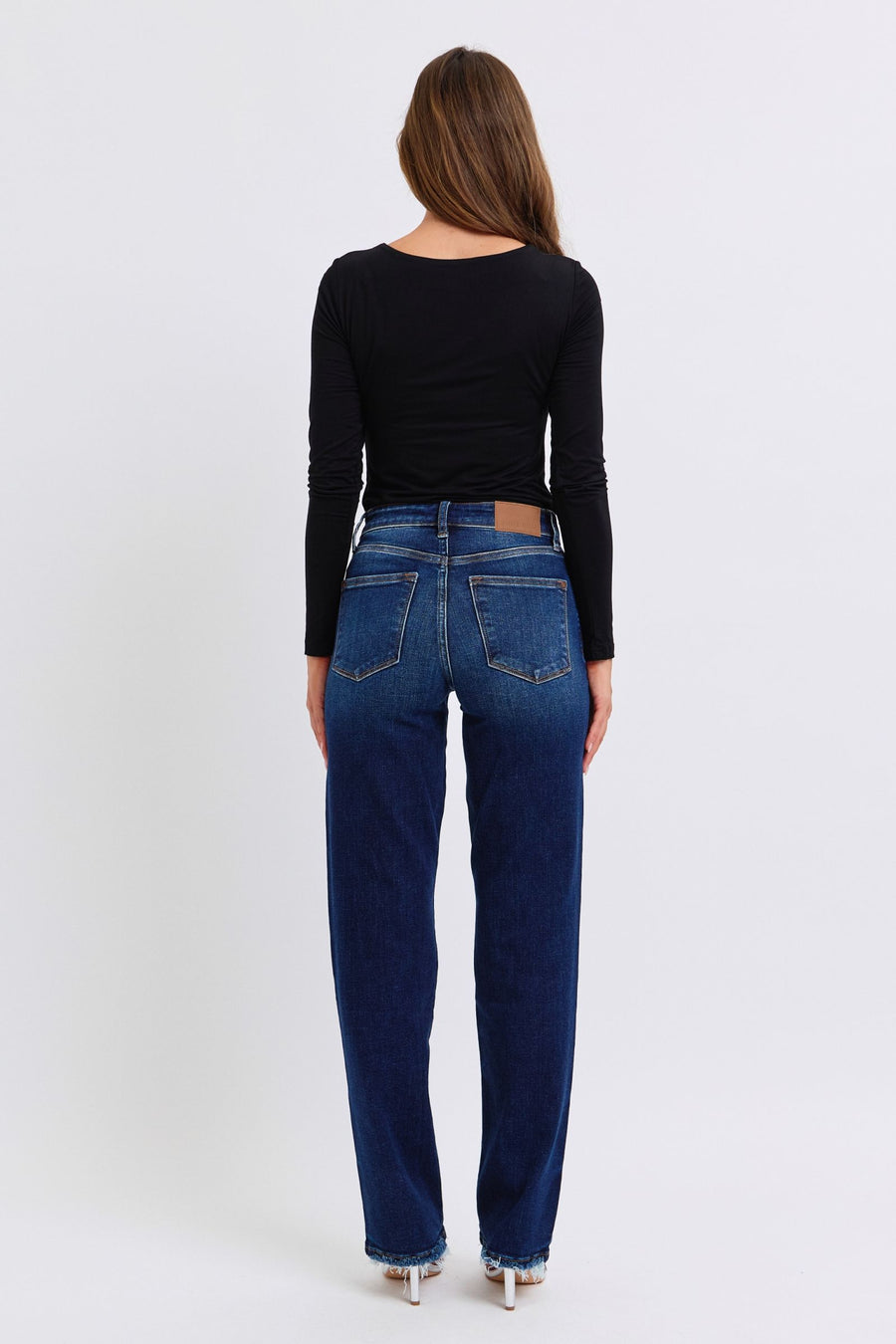 Trendsi Judy Blue Full Size Raw Hem Straight Leg Jeans