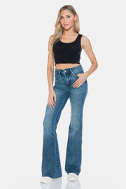 Trendsi Judy Blue Full Size Tummy Control Cut Hem Flare Jeans