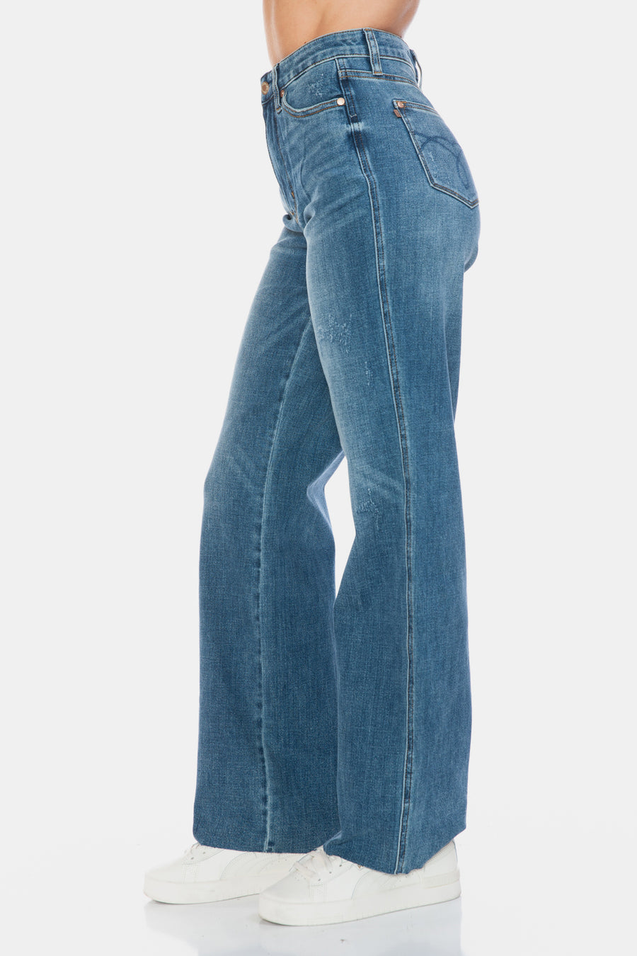 Trendsi Judy Blue Full Size Tummy Control Cut Raw Hem Straight Jeans