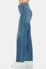 Trendsi Judy Blue Full Size Tummy Control Cut Raw Hem Straight Jeans