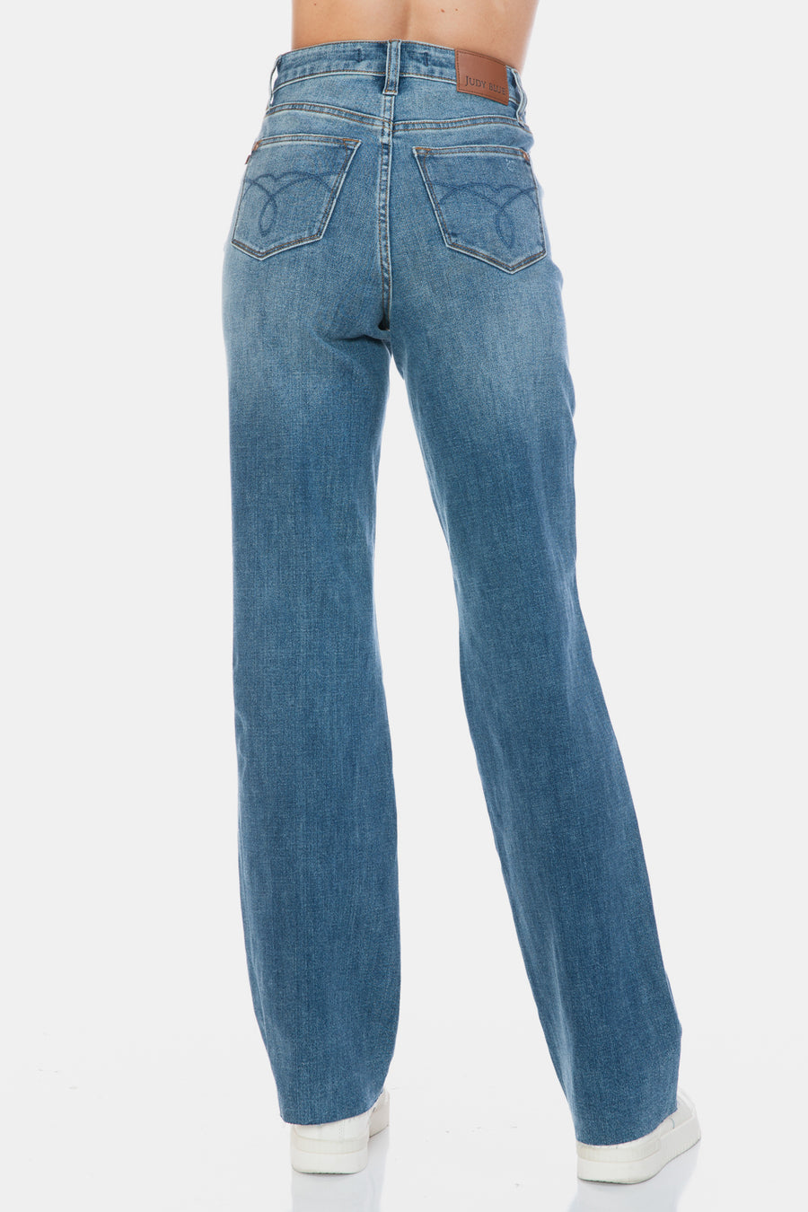 Trendsi Judy Blue Full Size Tummy Control Cut Raw Hem Straight Jeans