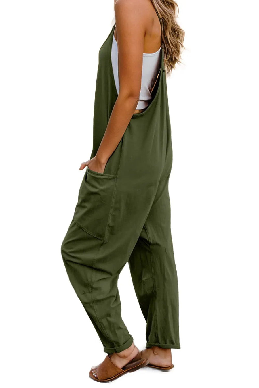 PRE-ORDER Double Take V-Neck Sleeveless Jumpsuit with Pocket