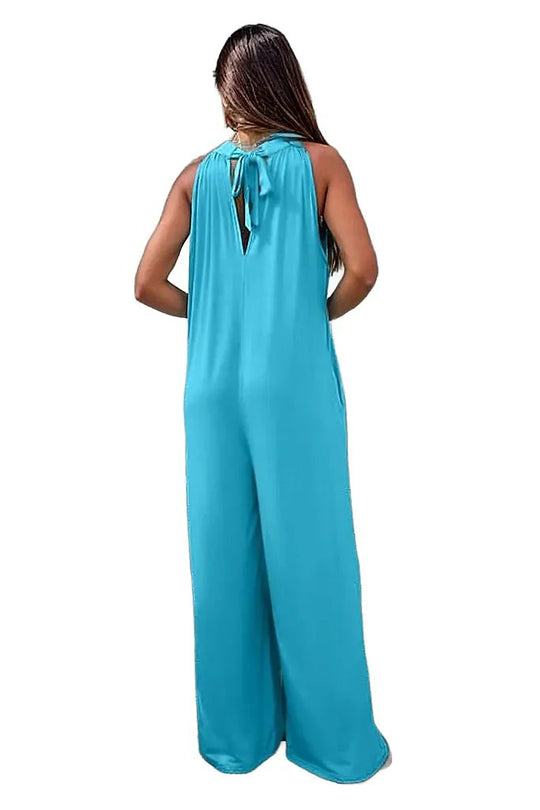 Jumpsuits & Rompers Double Take Full Size Tie Back Cutout Sleeveless Jumpsuit