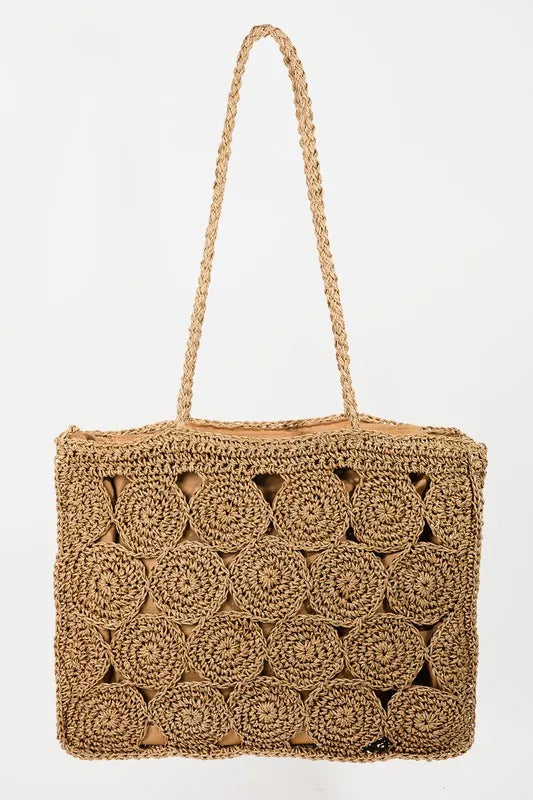 Trendsi KA / One Size Fame Square Braided Pattern Tote Bag