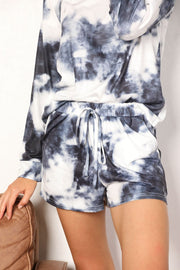 Trendsi Lounge Sets Double Take Tie-Dye Round Neck Top and Shorts Lounge Set