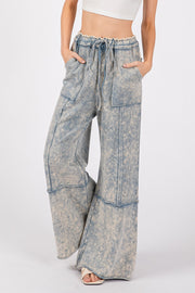 Trendsi Loungewear SAGE + FIG Mineral Washed Terry Wide Leg Pants