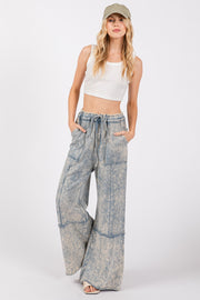 Trendsi Loungewear SAGE + FIG Mineral Washed Terry Wide Leg Pants