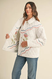 Trendsi MABLE Floral Multi Color Embroidered Quilted Jacket