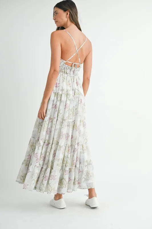 Trendsi MABLE Floral Print Tiered Cami Maxi Dress