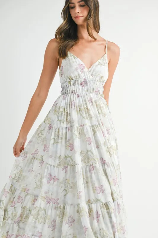 Trendsi MABLE Floral Print Tiered Cami Maxi Dress