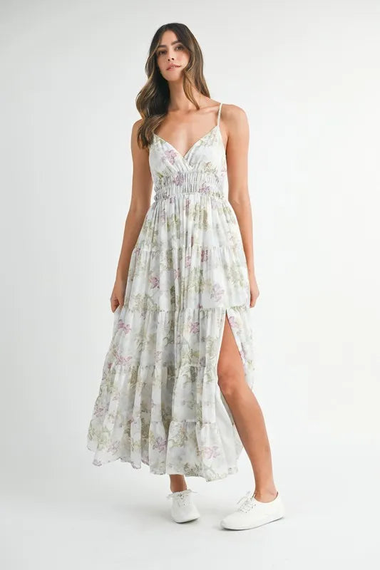 Trendsi MABLE Floral Print Tiered Cami Maxi Dress