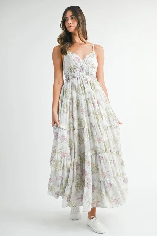 Trendsi MABLE Floral Print Tiered Cami Maxi Dress