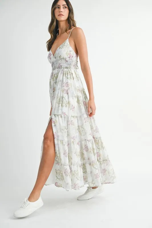 Trendsi MABLE Floral Print Tiered Cami Maxi Dress