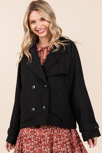 Trendsi Mittoshop Double Breasted Long Sleeve Trench Coat Jacket