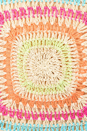 Trendsi MU / One Size Fame Rainbow Crochet Knit Tote Bag