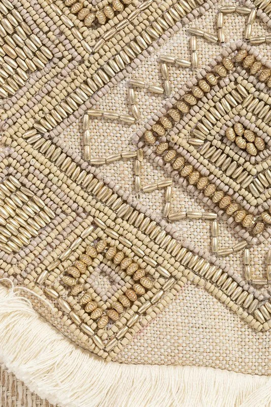 Trendsi NAT / One Size Fame Boho Beaded Pattern Envelope Bag