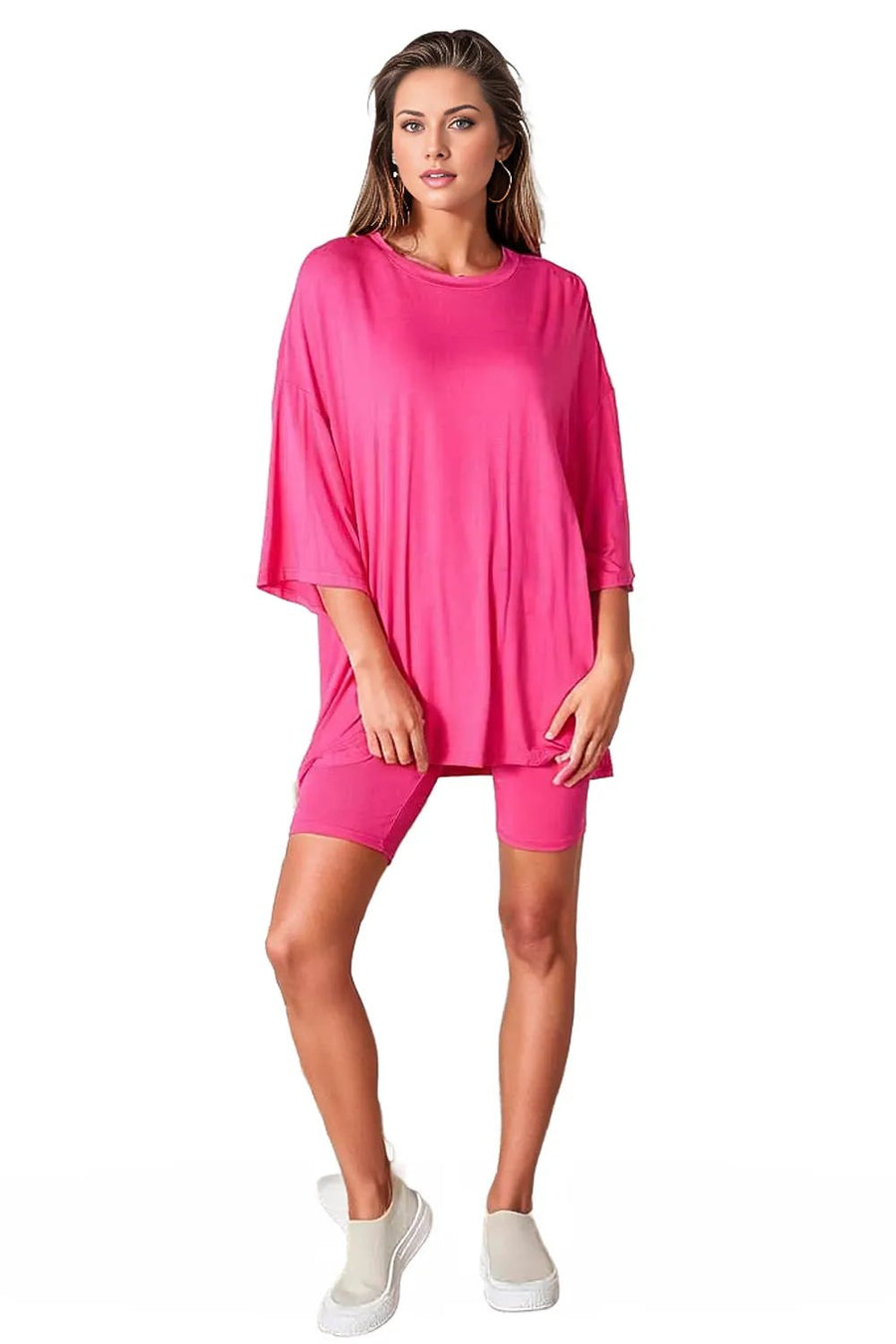 Basic Bae Soft Rayon Three-Quarter Sleeve Top and Shorts Set