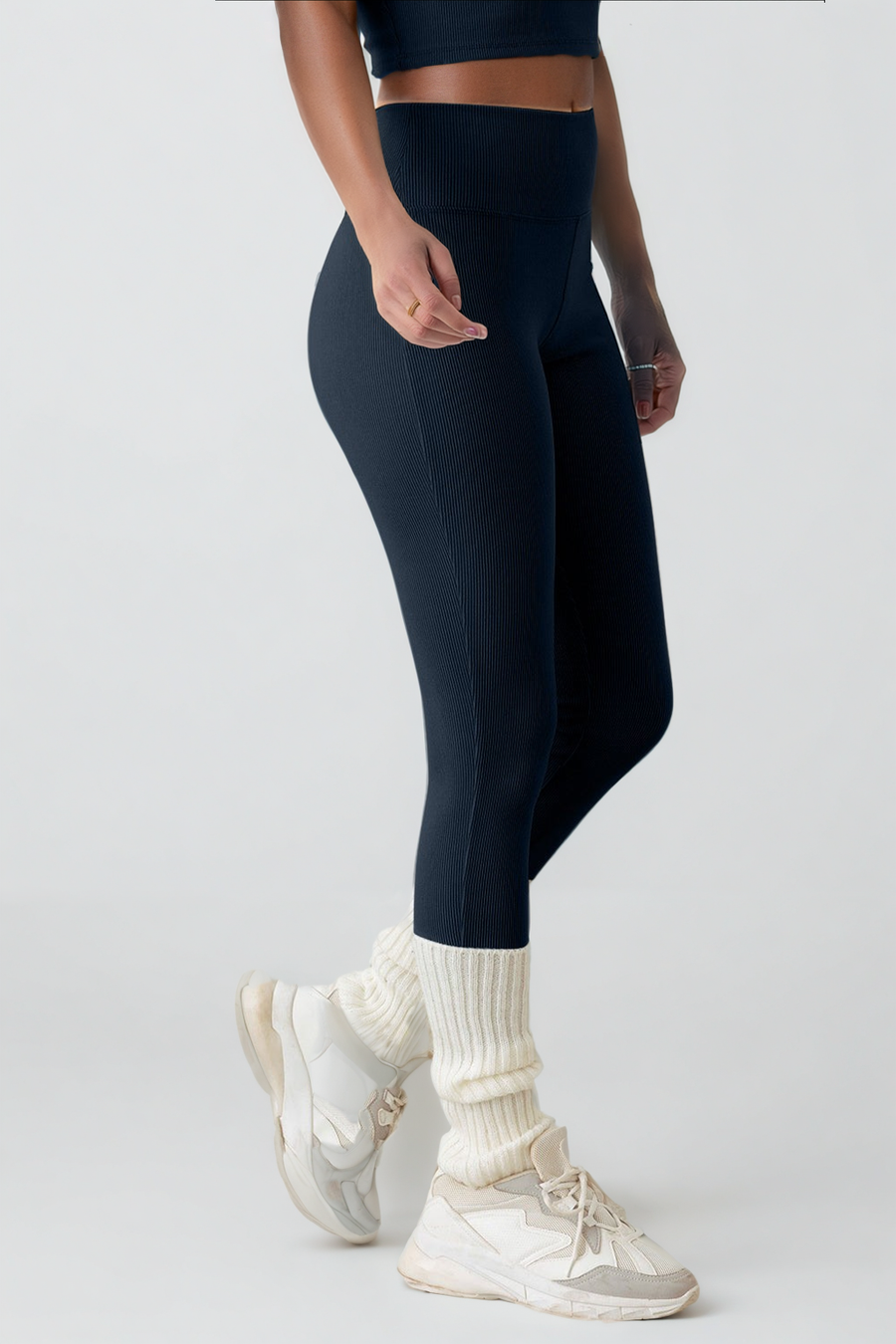 Le Lis Ribbed Crop Cami and High Waist Brushed Leggings Set