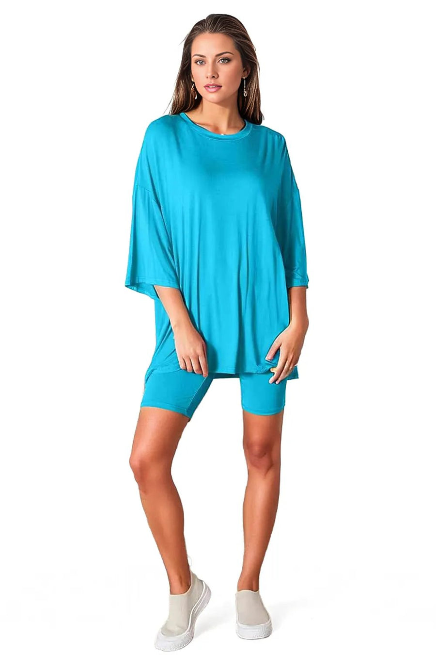 Basic Bae Soft Rayon Three-Quarter Sleeve Top and Shorts Set