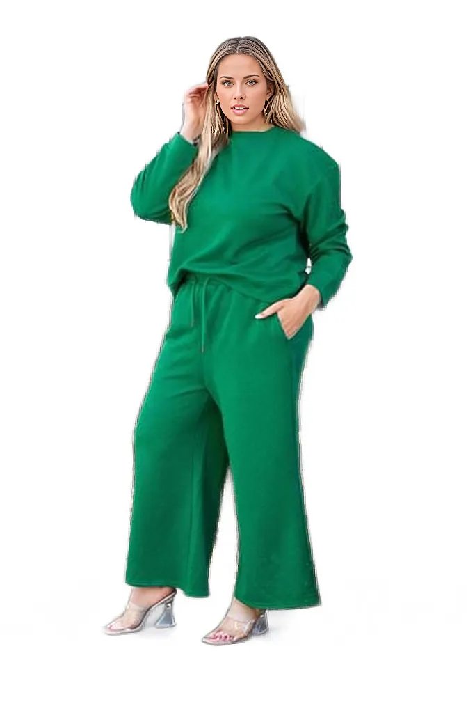 Outfit Sets Double Take Full Size Textured Long Sleeve Top and Drawstring Pants Set