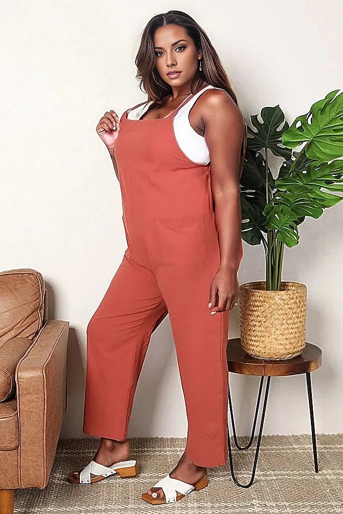 Trendsi overalls Double Take Wide Leg Overalls with Front Pockets