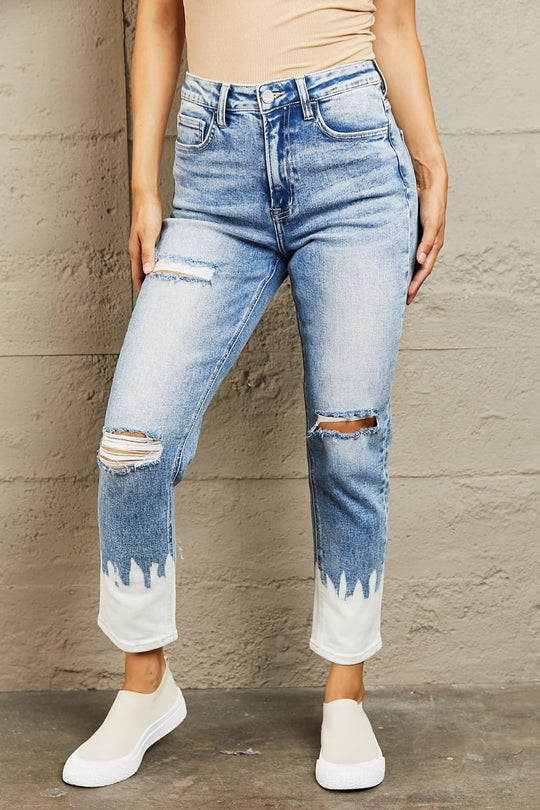 Painted Cropped Skinny Jeans