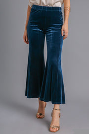 Trendsi Peacock  Blue / S Umgee High Rise Elastic Waist Flare Pants