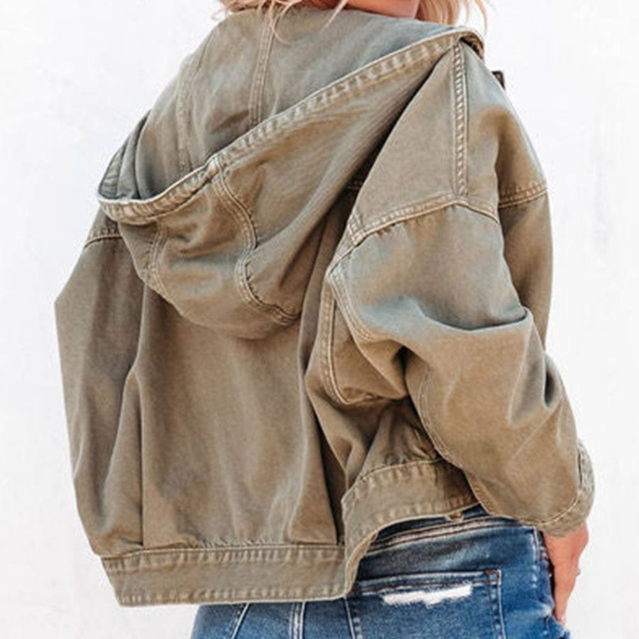 PRE-ORDER Hooded Dropped Shoulder Denim Jacket