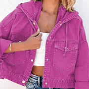 Trendsi PRE-ORDER Hooded Dropped Shoulder Denim Jacket