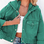 PRE-ORDER Hooded Dropped Shoulder Denim Jacket