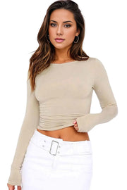 Trendsi Pre- Order Round Neck Long-Sleeve Top