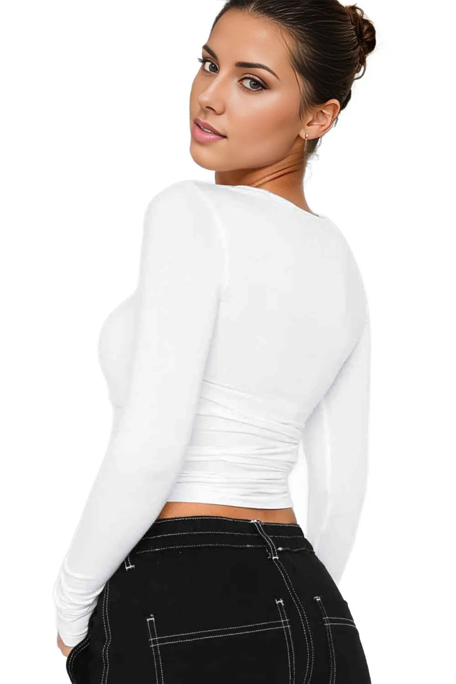 Trendsi Pre- Order Round Neck Long-Sleeve Top