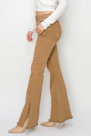 Trendsi RISEN Bailey Full Size High Waist Side Slit Flare Jeans