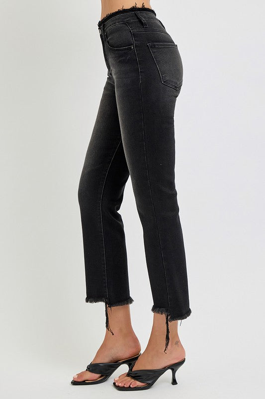 Trendsi RISEN Full Size Raw Hem Cropped Flare Jeans Plus Size