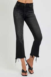 Trendsi RISEN Full Size Raw Hem Cropped Flare Jeans Plus Size