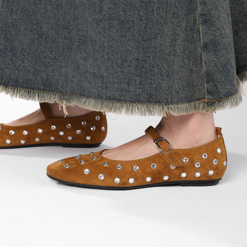 Trendsi Round Toe Flats Slip-Ons