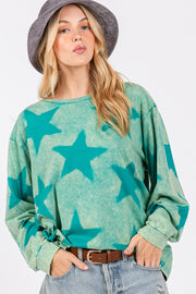 Trendsi SAGE + FIG Mineral Wash Star Pattern T-Shirt