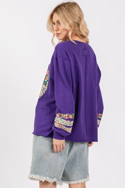 Trendsi SAGE+FIG Peace Applique Patch Long Sleeve Top