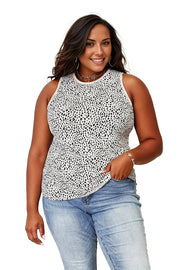 Double Take Printed Round Neck Tank