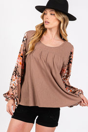 SAGE + FIG Floral Long Sleeve Blouse