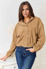 Double Take Long Sleeve Dropped Shoulder Jacket